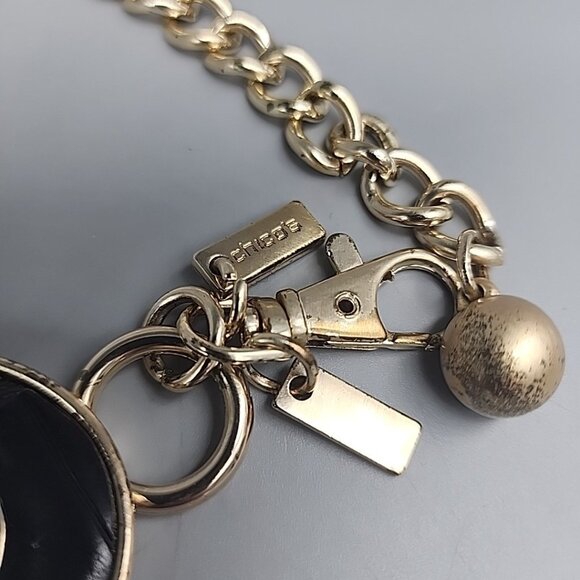 Chico's Leopard Print Chain Belt, Gold Metal, Chain Link, Retro Adjustable M/L - Picture 4 of 5